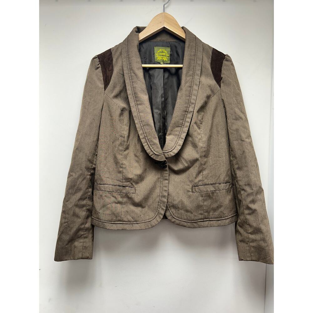 SASHIMI Brown Pinstripe Blazer Jacket L